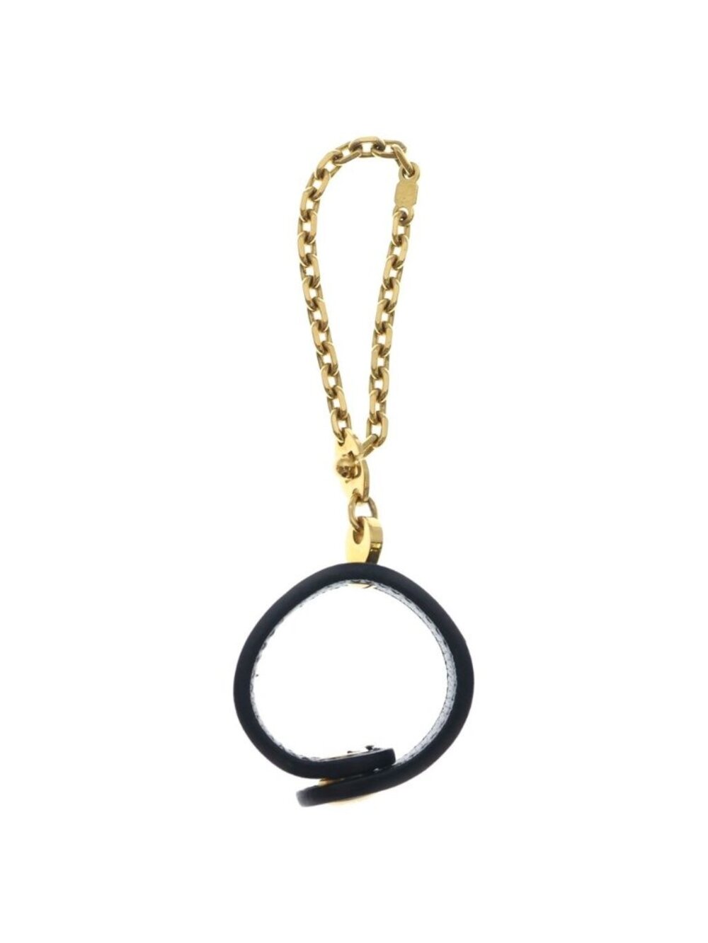 Hermes Leather Chain Glove Holder Black Gold Gloves